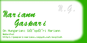 mariann gaspari business card